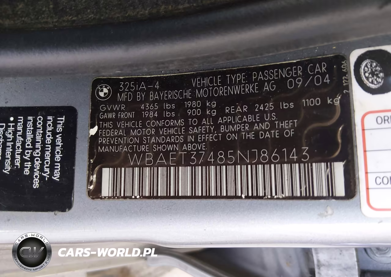 2005 BMW 325I VIN:WBAET37485NJ86143 - 9