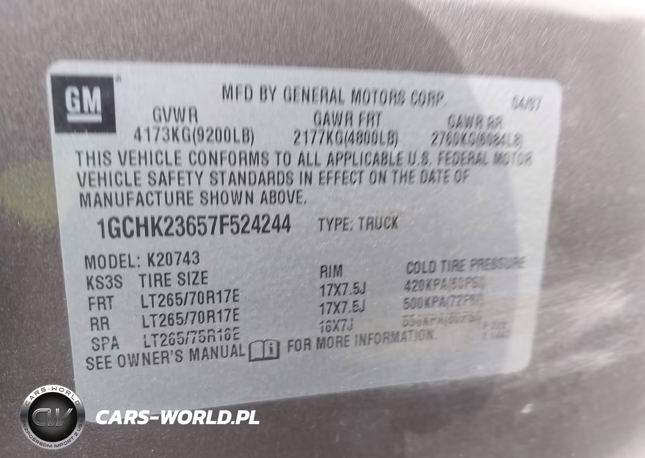 2007 Chevrolet Silverado 2500Hd Lt2 VIN:1GCHK23657F524244 - 9