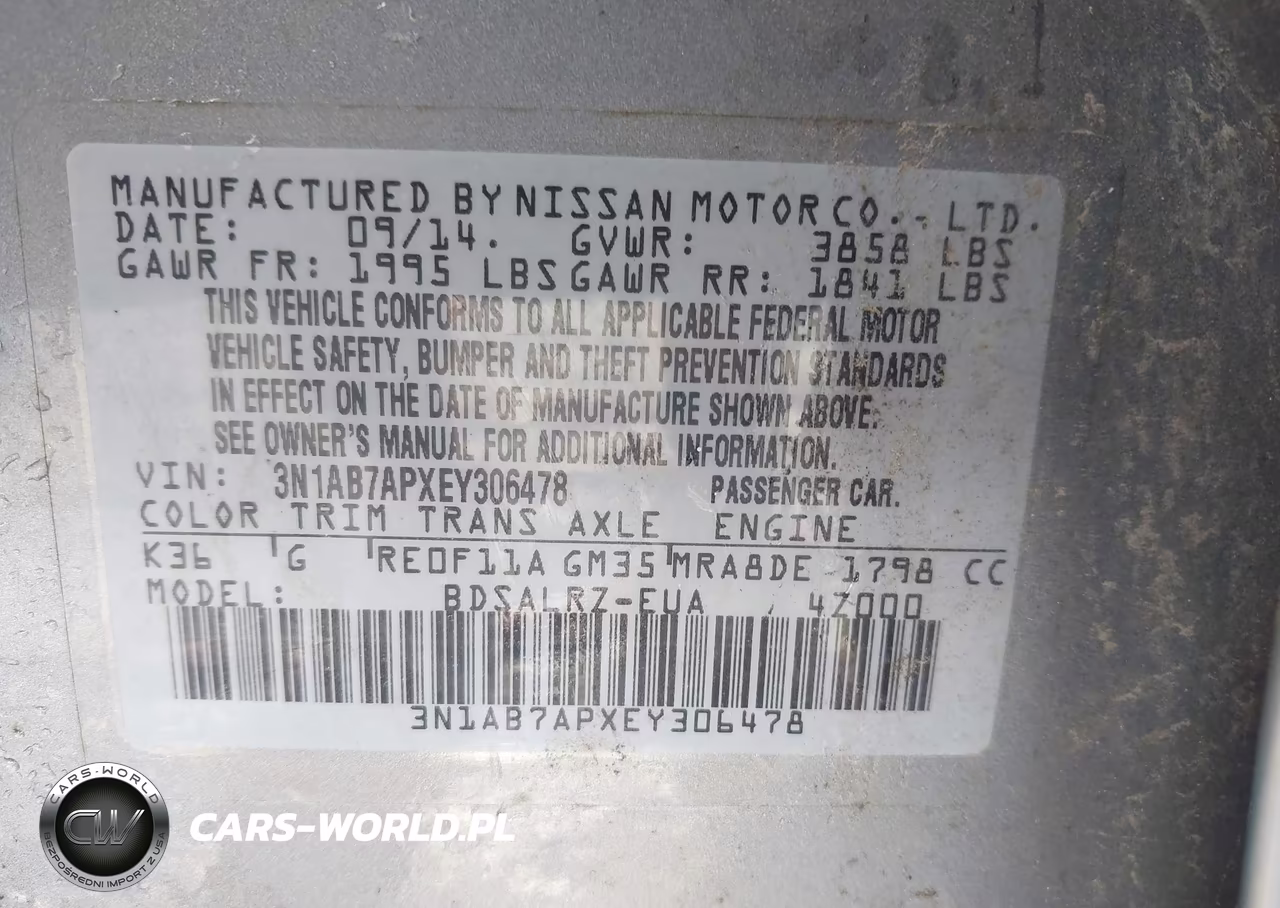 2014 Nissan Sentra Sr VIN:3N1AB7APXEY306478 - 9