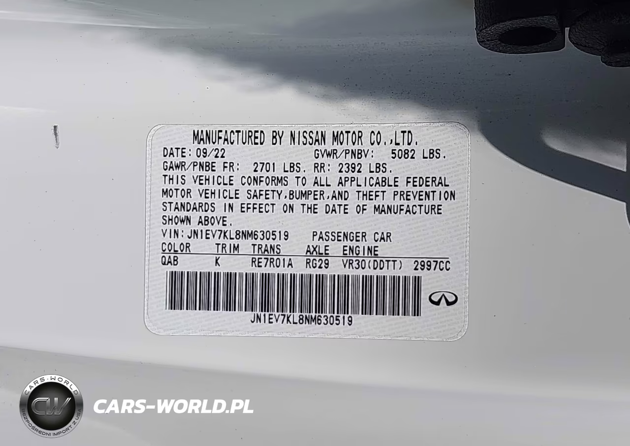 2022 Infiniti Q60 Luxe VIN:JN1EV7KL8NM630519 - 9
