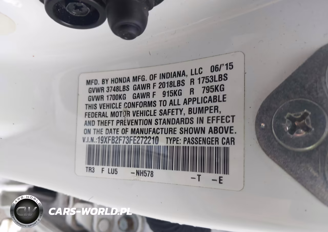 2015 Honda Civic Se VIN:19XFB2F73FE272210 - 9