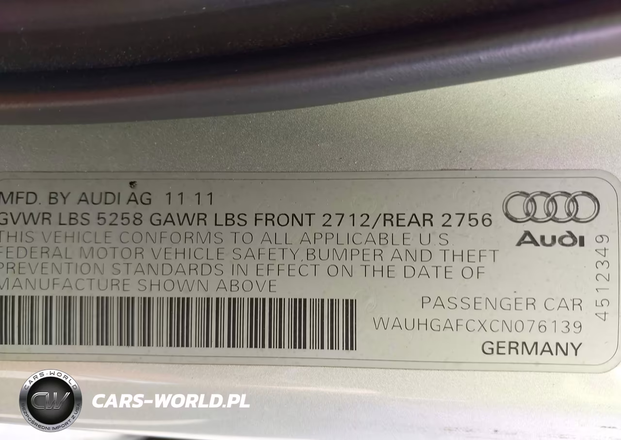 2012 Audi A6 3.0T Prestige VIN:WAUHGAFCXCN076139 - 9