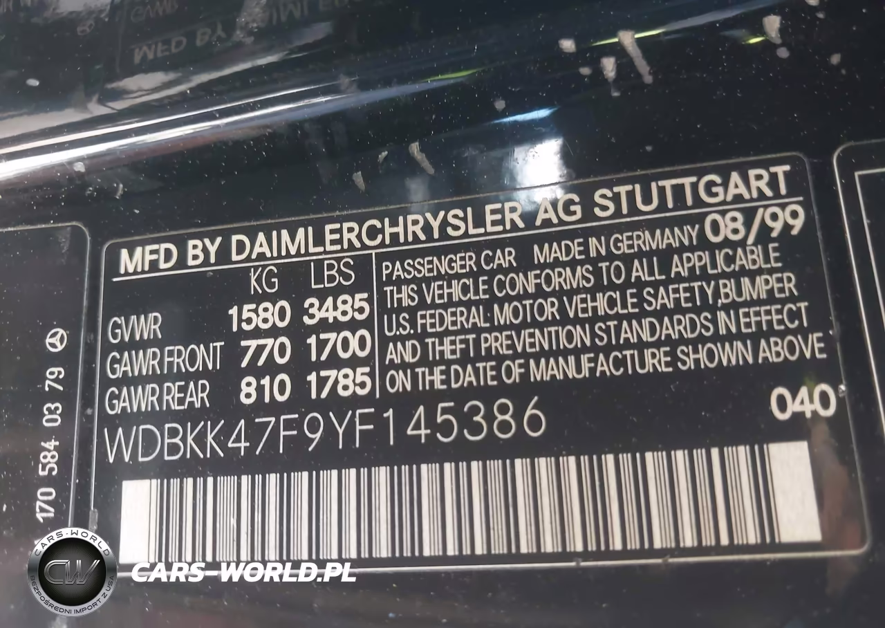 2000 Mercedes-Benz Slk 230 Kompressor VIN:WDBKK47F9YF145386 - 9