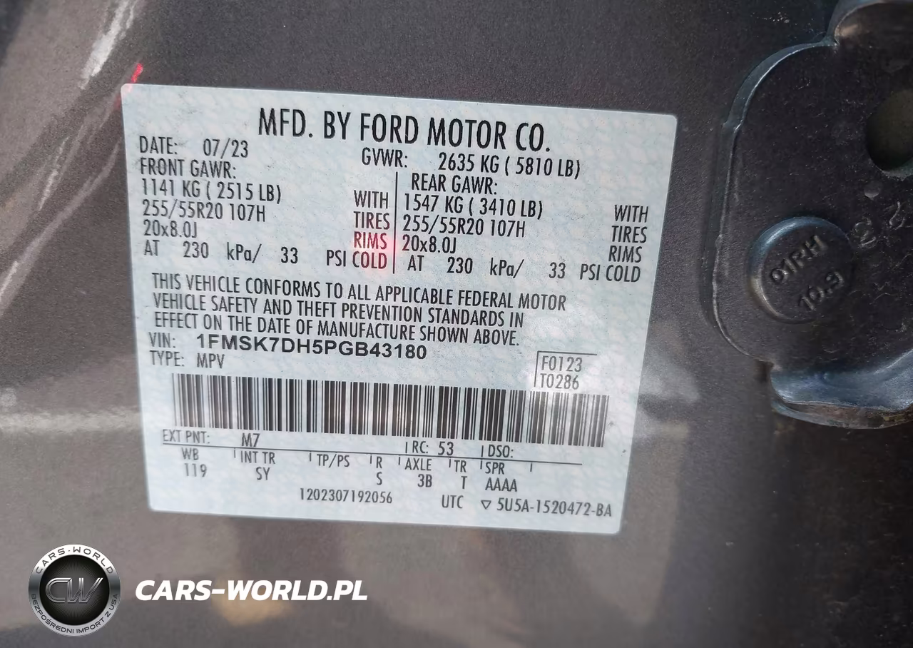 2023 Ford Explorer Xlt VIN:1FMSK7DH5PGB43180 - 9