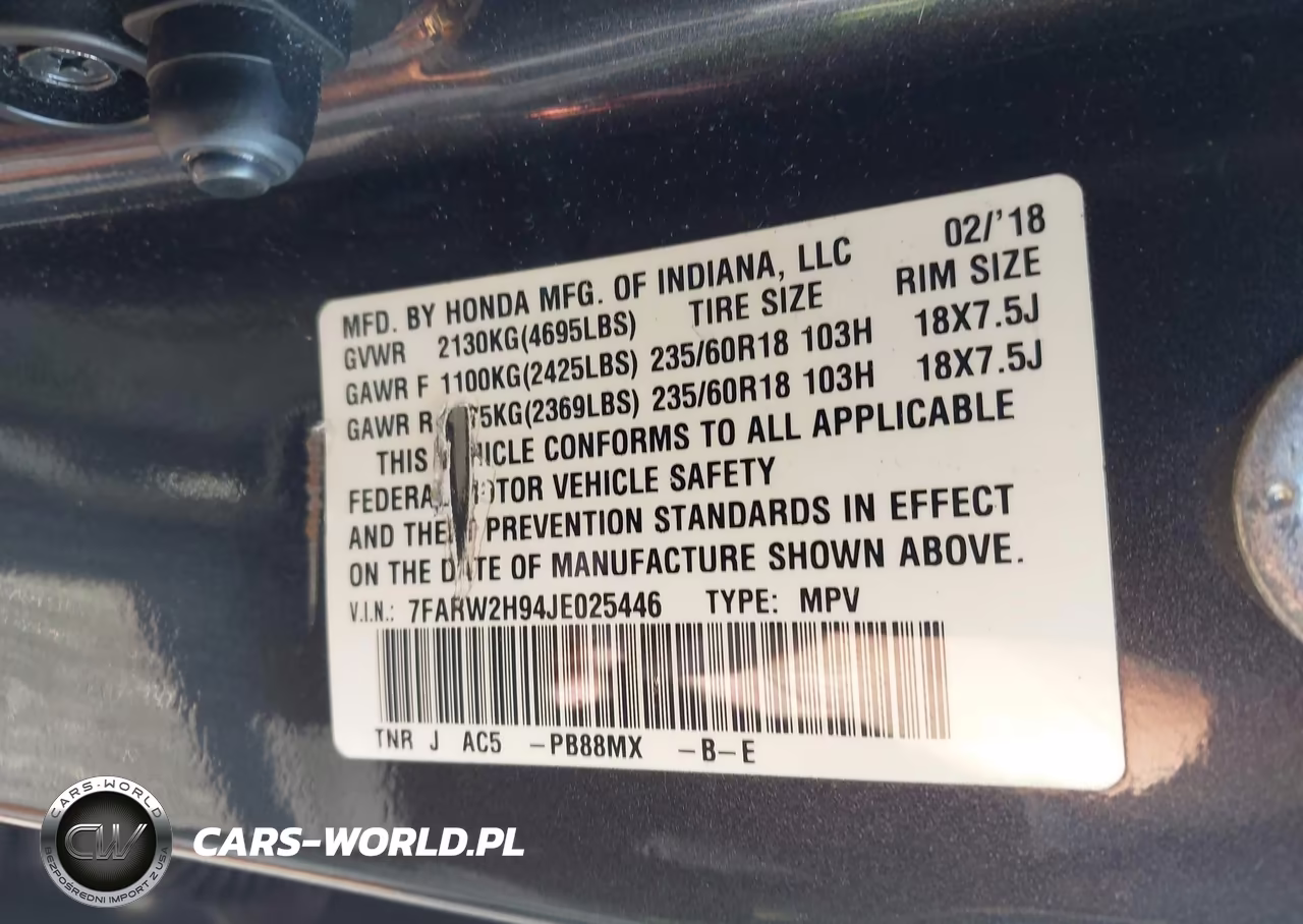 2018 Honda Cr-V Touring VIN:7FARW2H94JE025446 - 9