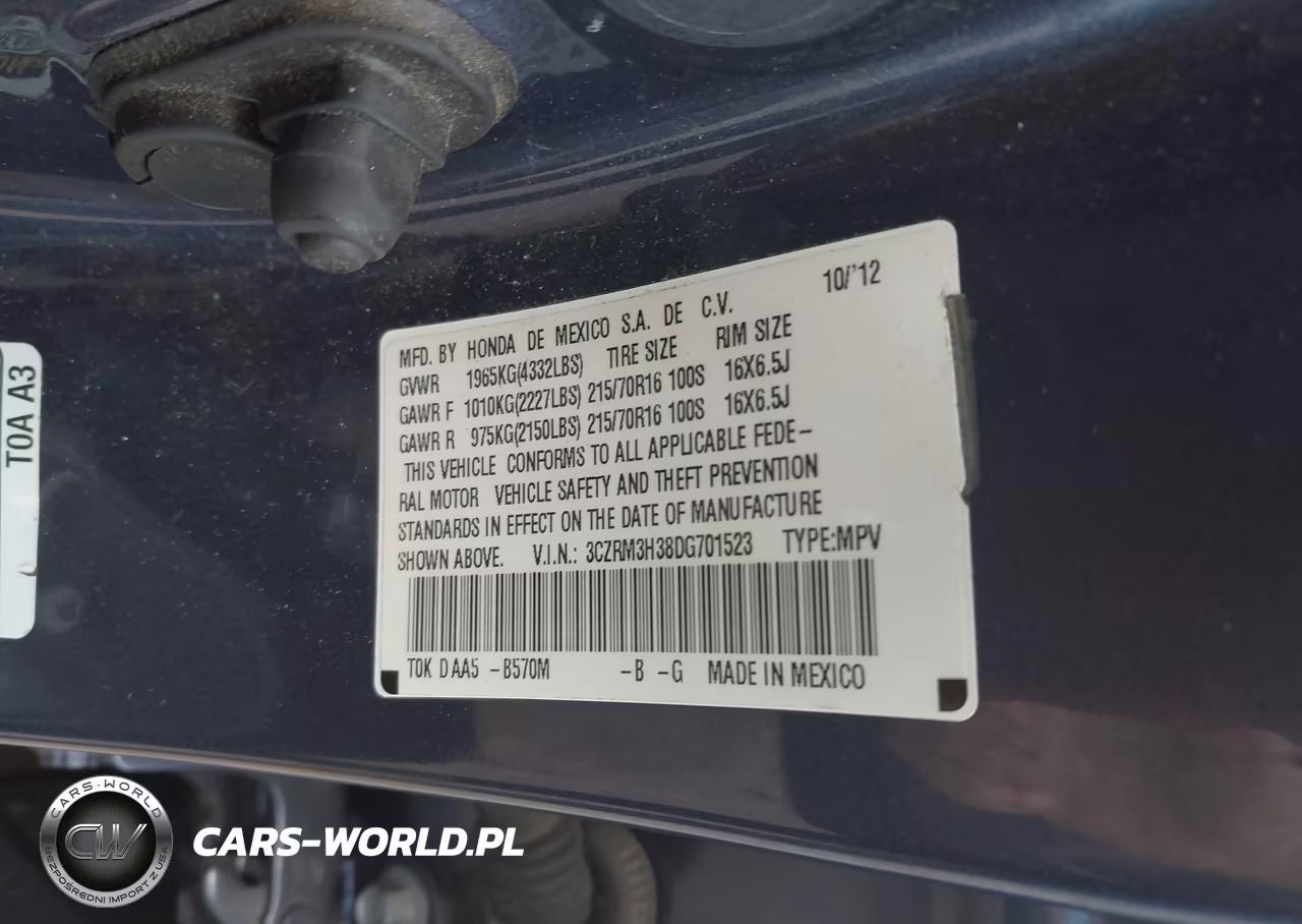 2013 Honda Cr-V Lx VIN:3CZRM3H38DG701523 - 9