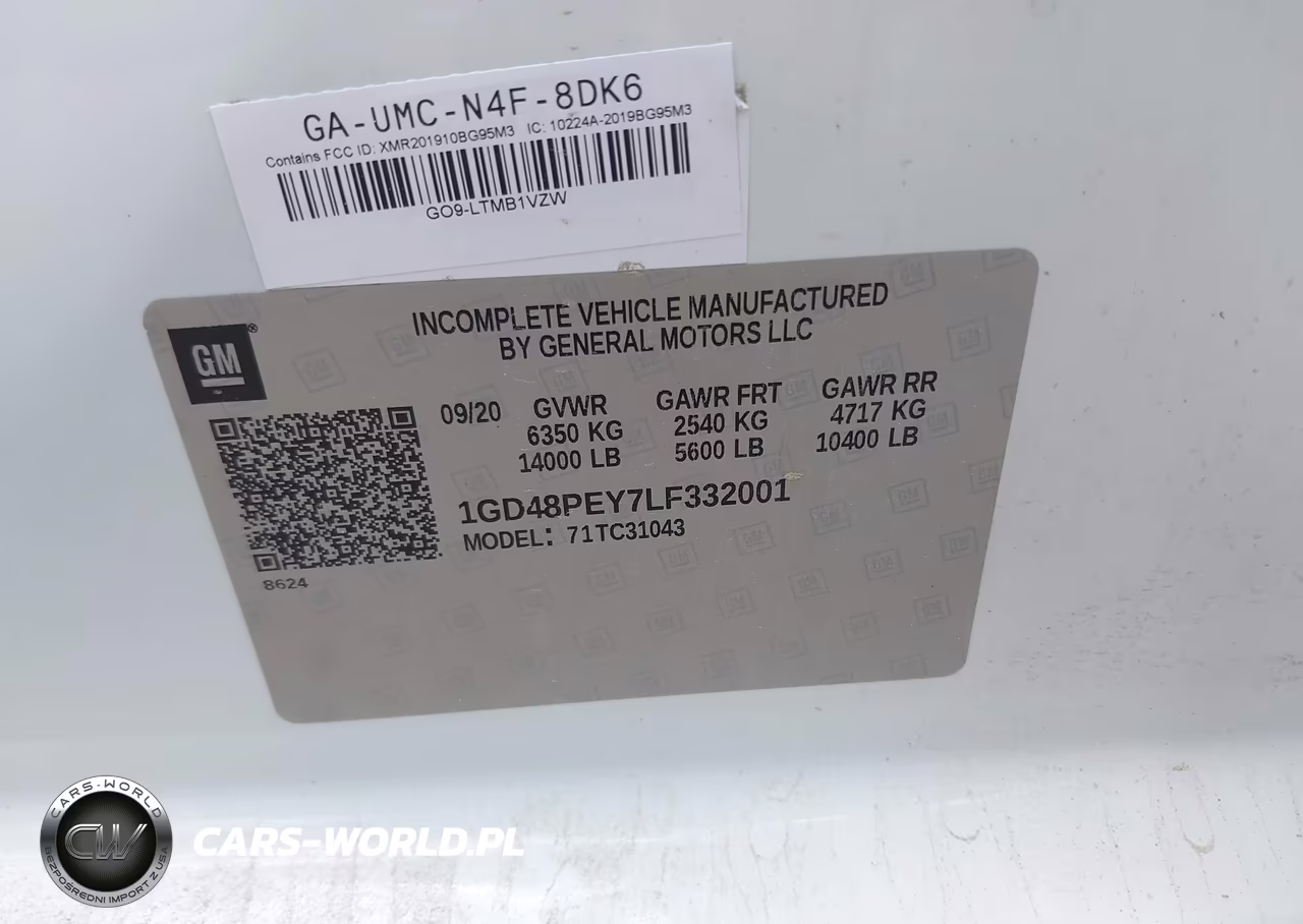 2020 GMC Sierra 3500Hd Chassis VIN:1GD48PEY7LF332001 - 8