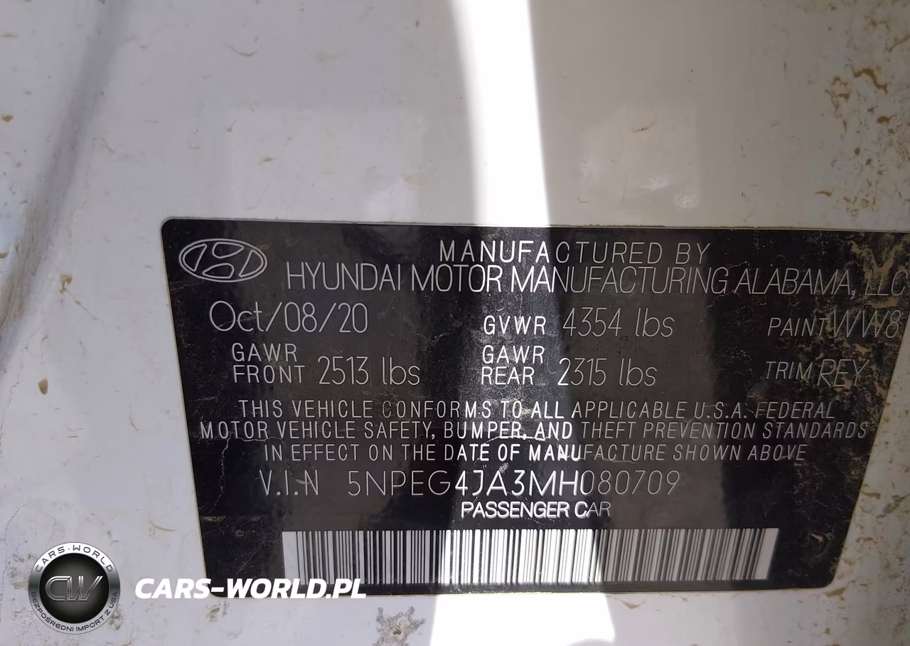 2021 Hyundai Sonata Se VIN:5NPEG4JA3MH080709 - 9