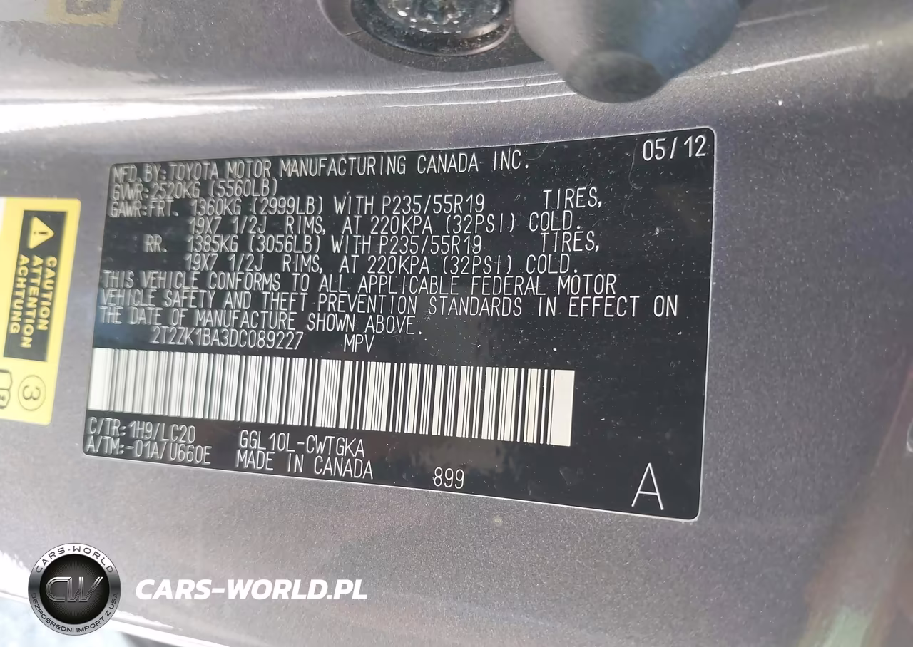 2013 Lexus Rx 350 VIN:2T2ZK1BA3DC089227 - 9