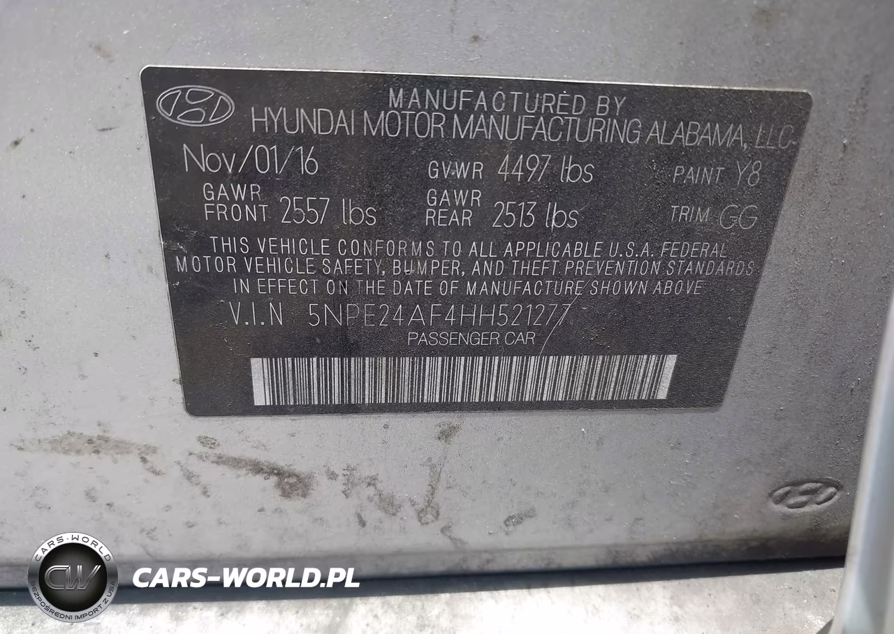 2017 Hyundai Sonata VIN:5NPE24AF4HH521277 - 9
