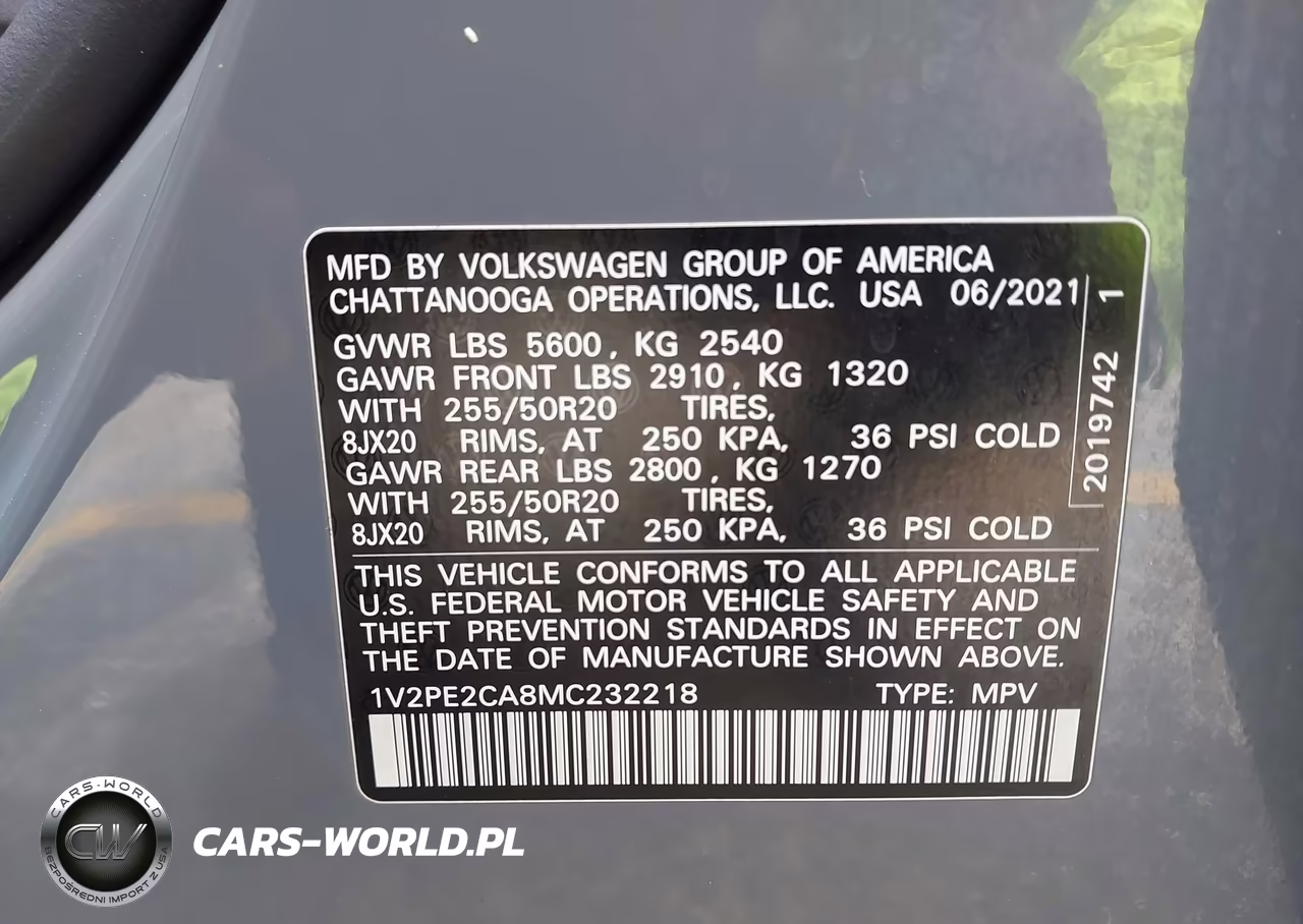 2021 Volkswagen Atlas Cross Sport 3.6L V6 Se W-Technology R-Line VIN:1V2PE2CA8MC232218 - 9