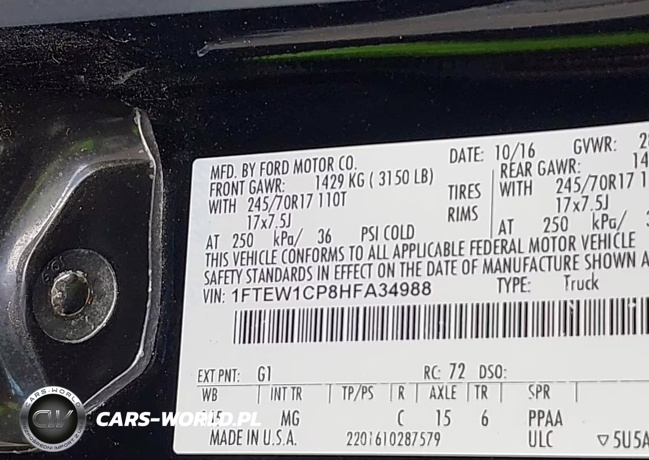 2017 Ford F-150 Xlt VIN:1FTEW1CP8HFA34988 - 9