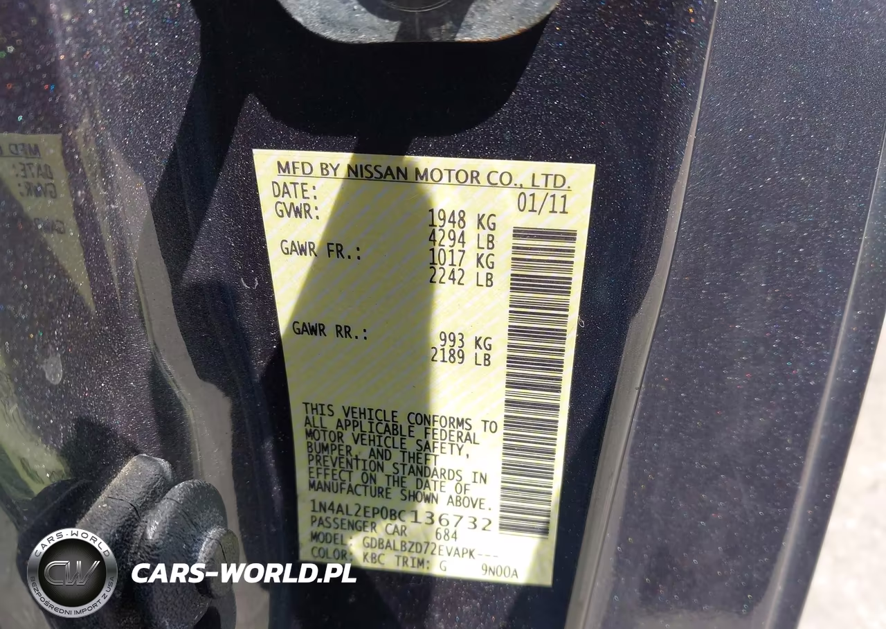 2011 Nissan Altima 2.5 S VIN:1N4AL2EP0BC136732 - 9
