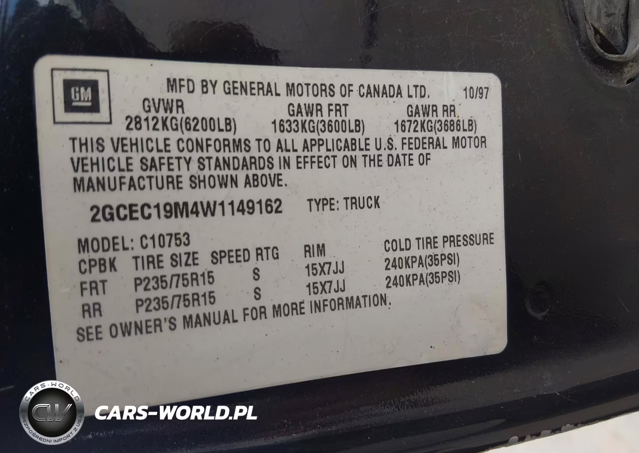 1998 Chevrolet C-K 1500 Fleetside VIN:2GCEC19M4W1149162 - 9