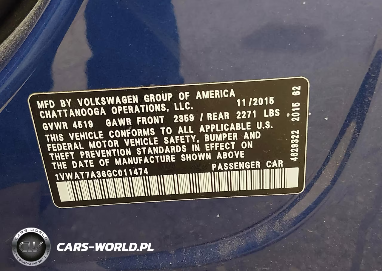 2016 Volkswagen Passat 1.8T S VIN:1VWAT7A36GC011474 - 9