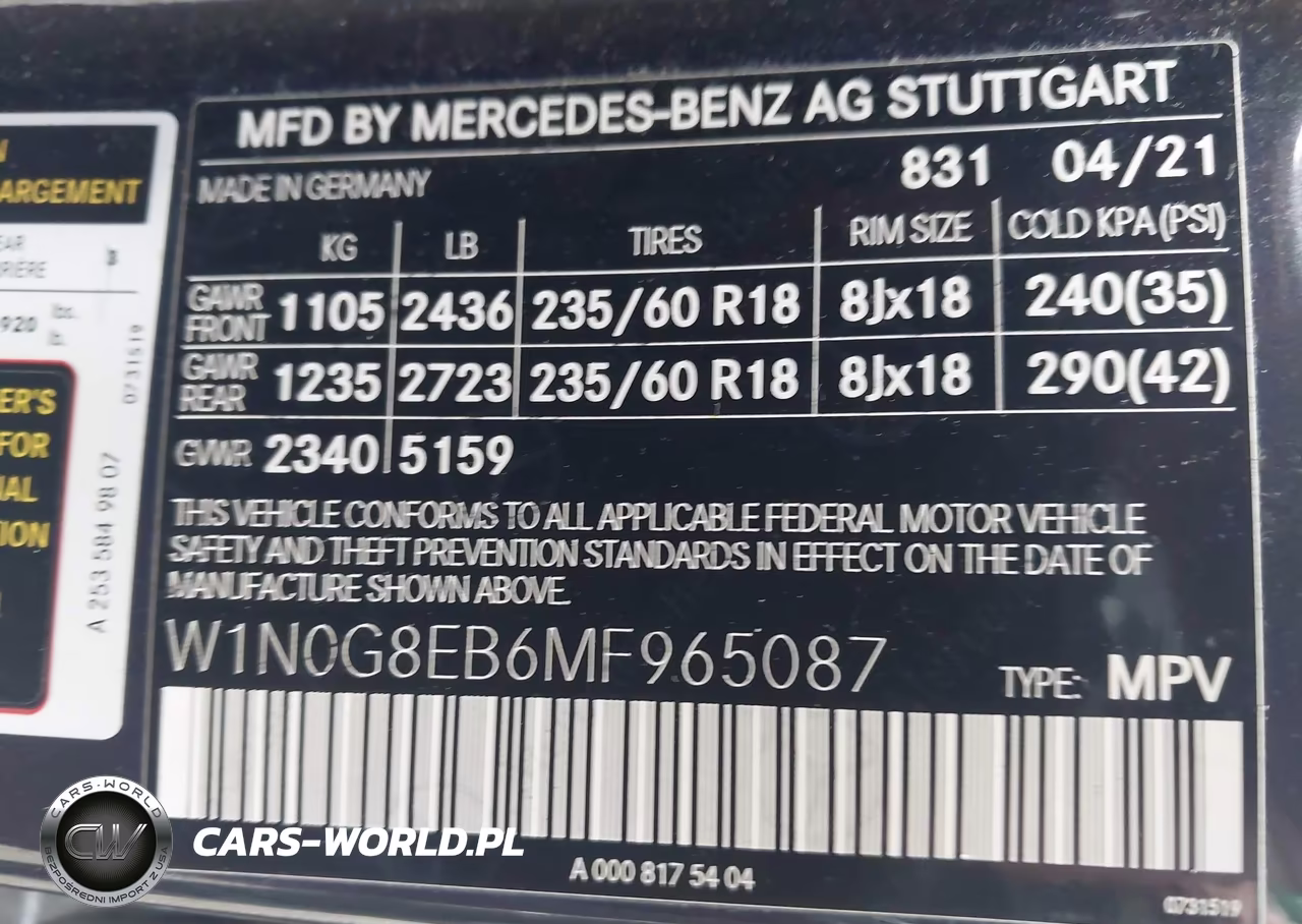 2021 Mercedes-Benz Glc 300 4Matic Suv VIN:W1N0G8EB6MF965087 - 9