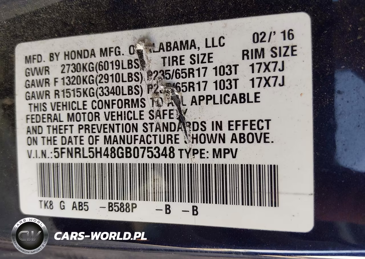 2016 Honda Odyssey Ex VIN:5FNRL5H48GB075348 - 9