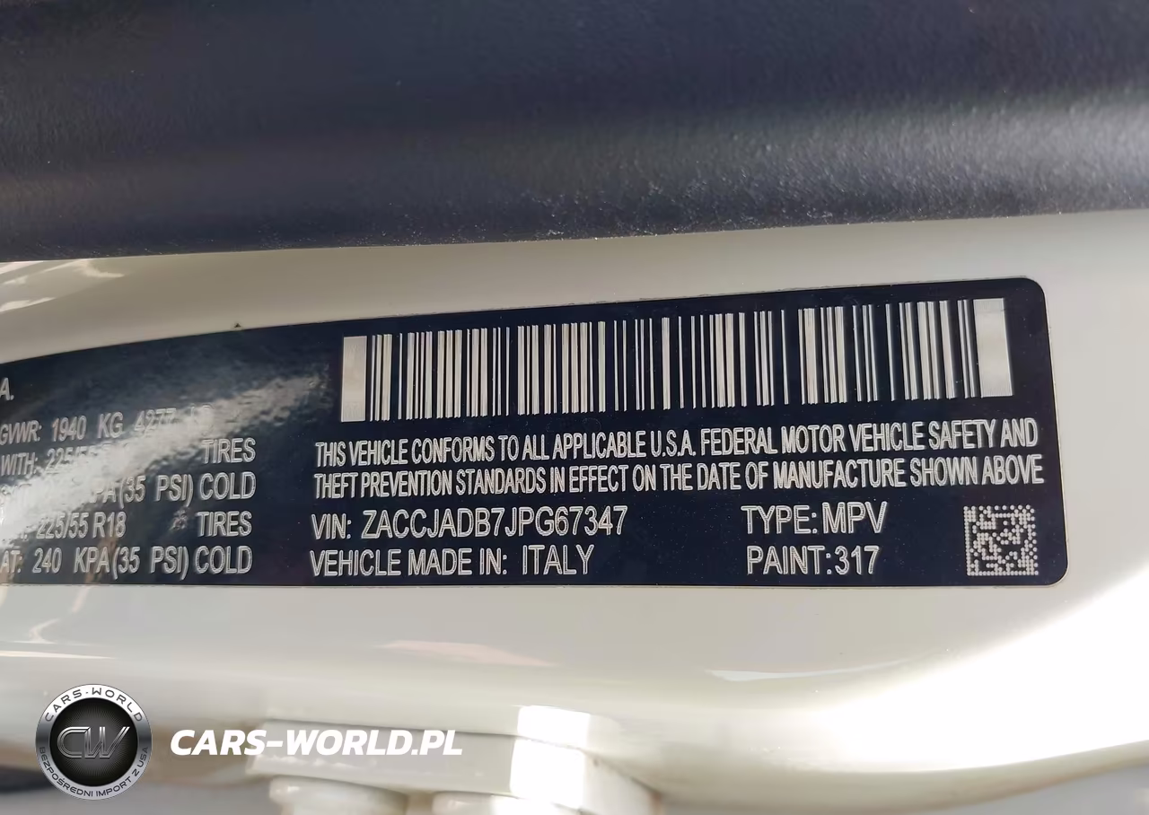 2018 Jeep Renegade Limited Fwd VIN:ZACCJADB7JPG67347 - 9