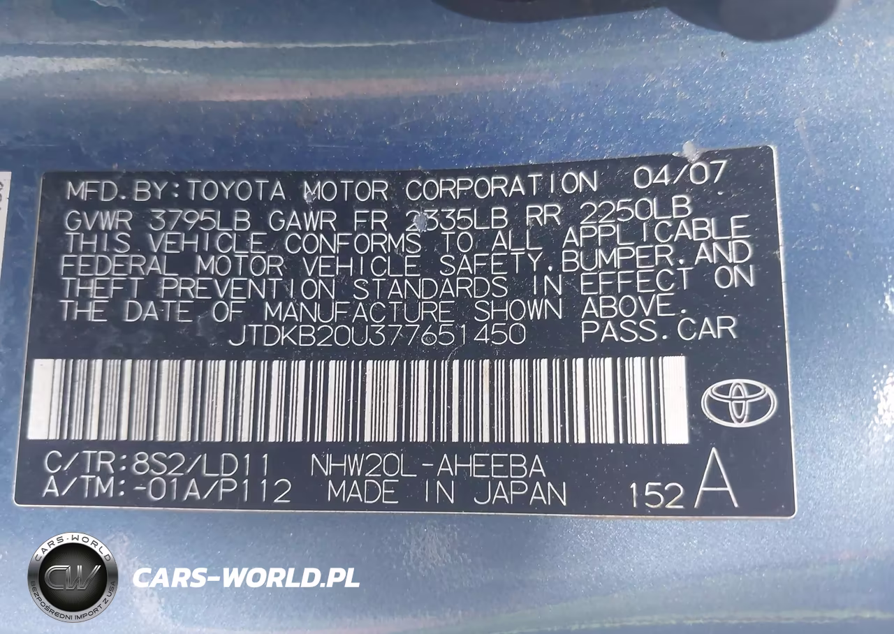 2007 Toyota Prius VIN:JTDKB20U377651450 - 9