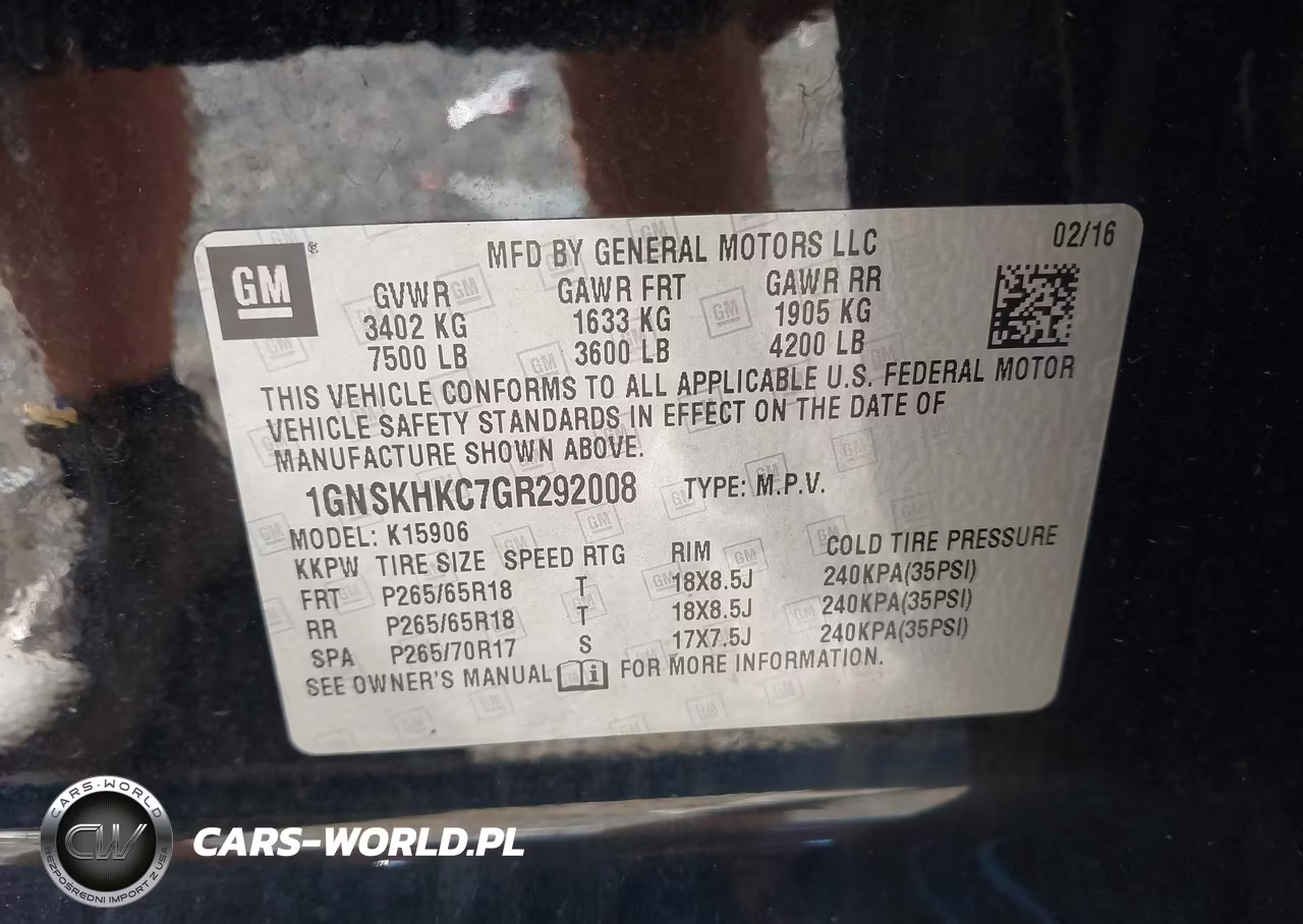 2016 Chevrolet Suburban Lt VIN:1GNSKHKC7GR292008 - 9