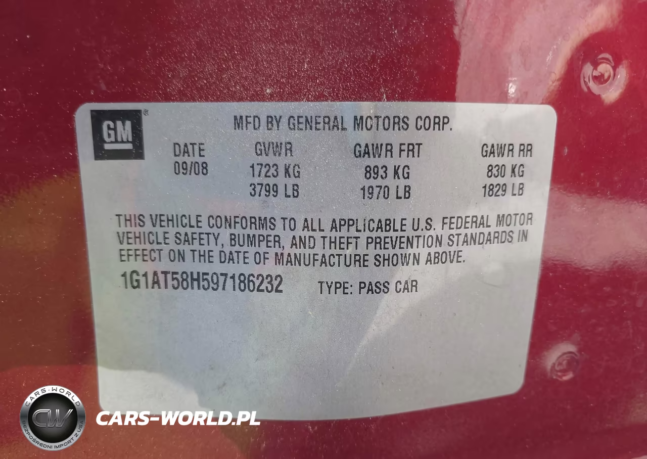 2009 Chevrolet Cobalt Lt VIN:1G1AT58H597186232 - 9