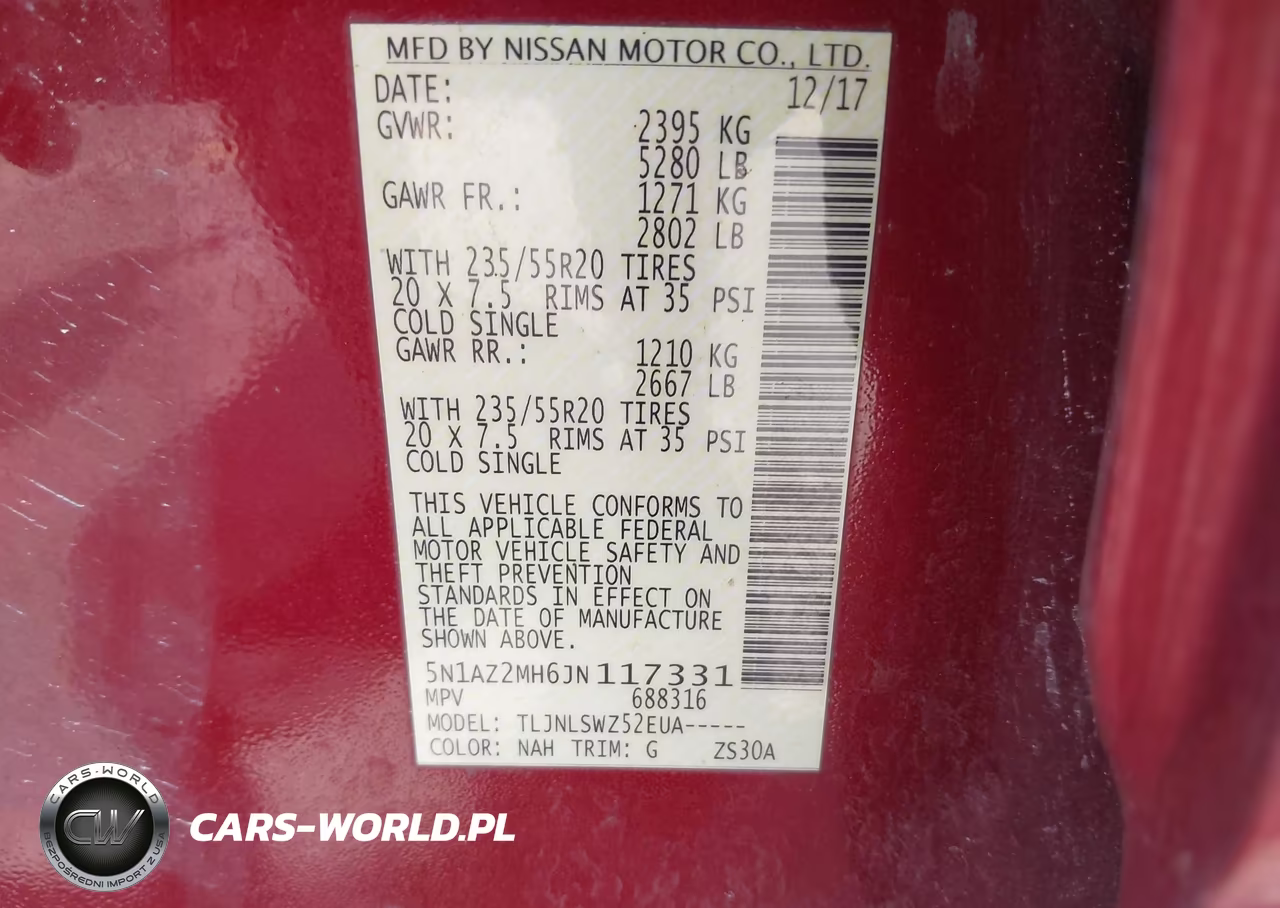 2018 Nissan Murano Platinum VIN:5N1AZ2MH6JN117331 - 9
