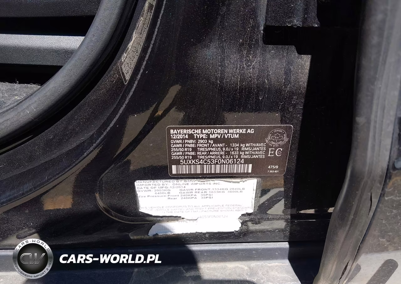2015 BMW X5 xDrive35D VIN:5UXKS4C53F0N06124 - 9