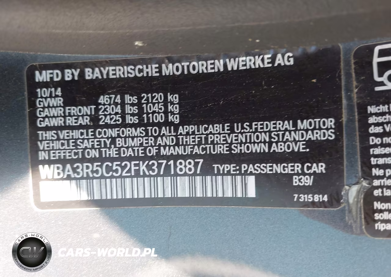 2015 BMW 435I xDrive VIN:WBA3R5C52FK371887 - 9