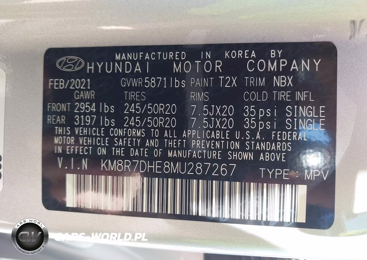 2021 Hyundai Palisade Calligraphy VIN:KM8R7DHE8MU287267 - 9