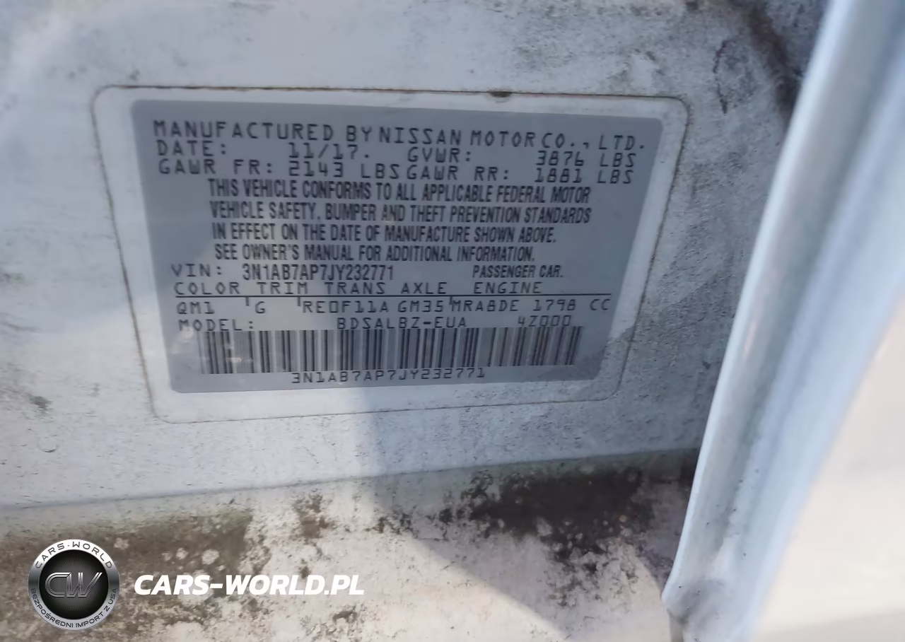2018 Nissan Sentra S VIN:3N1AB7AP7JY232771 - 9