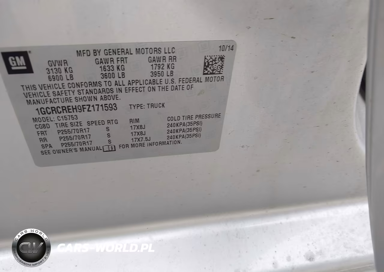 2015 Chevrolet Silverado 1500 Lt VIN:1GCRCREH9FZ171593 - 9
