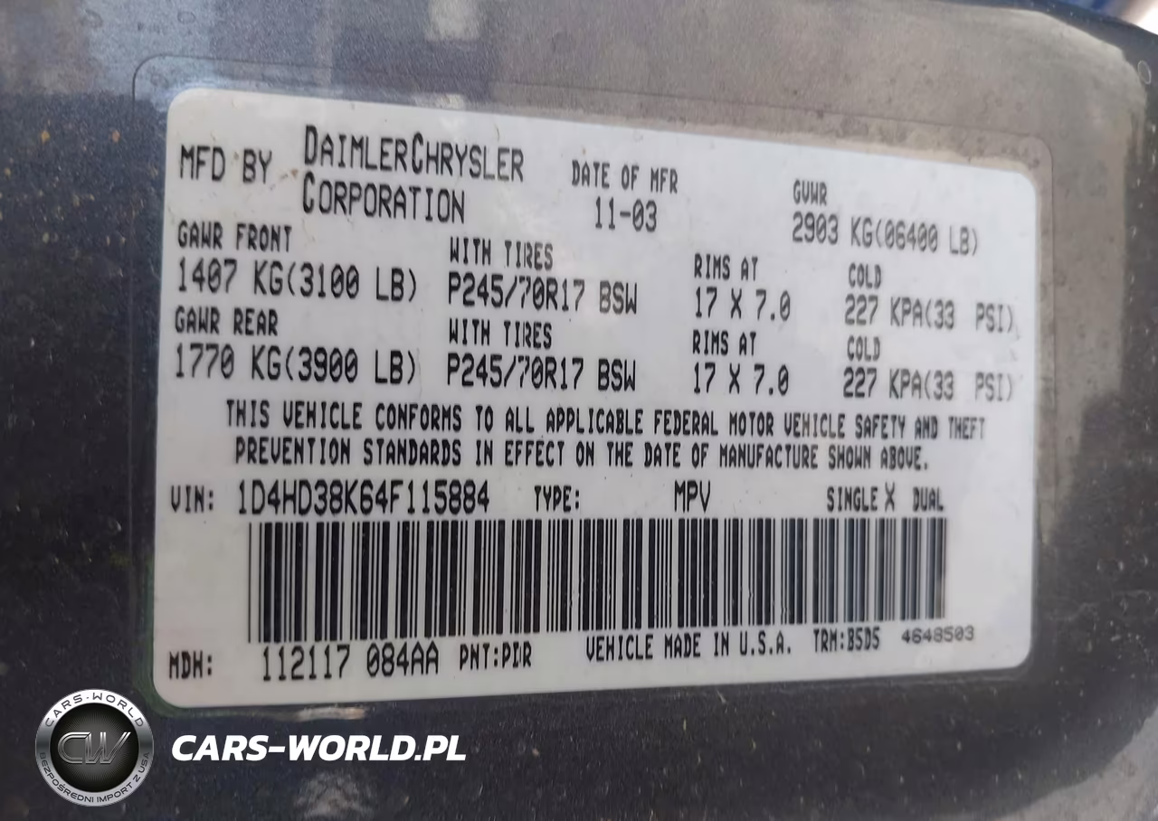 2004 Dodge Durango St VIN:1D4HD38K64F115884 - 9