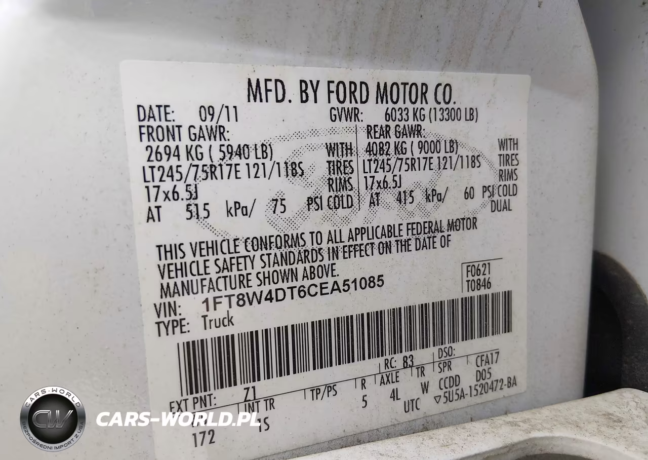 2012 Ford F-450 Xl VIN:1FT8W4DT6CEA51085 - 9