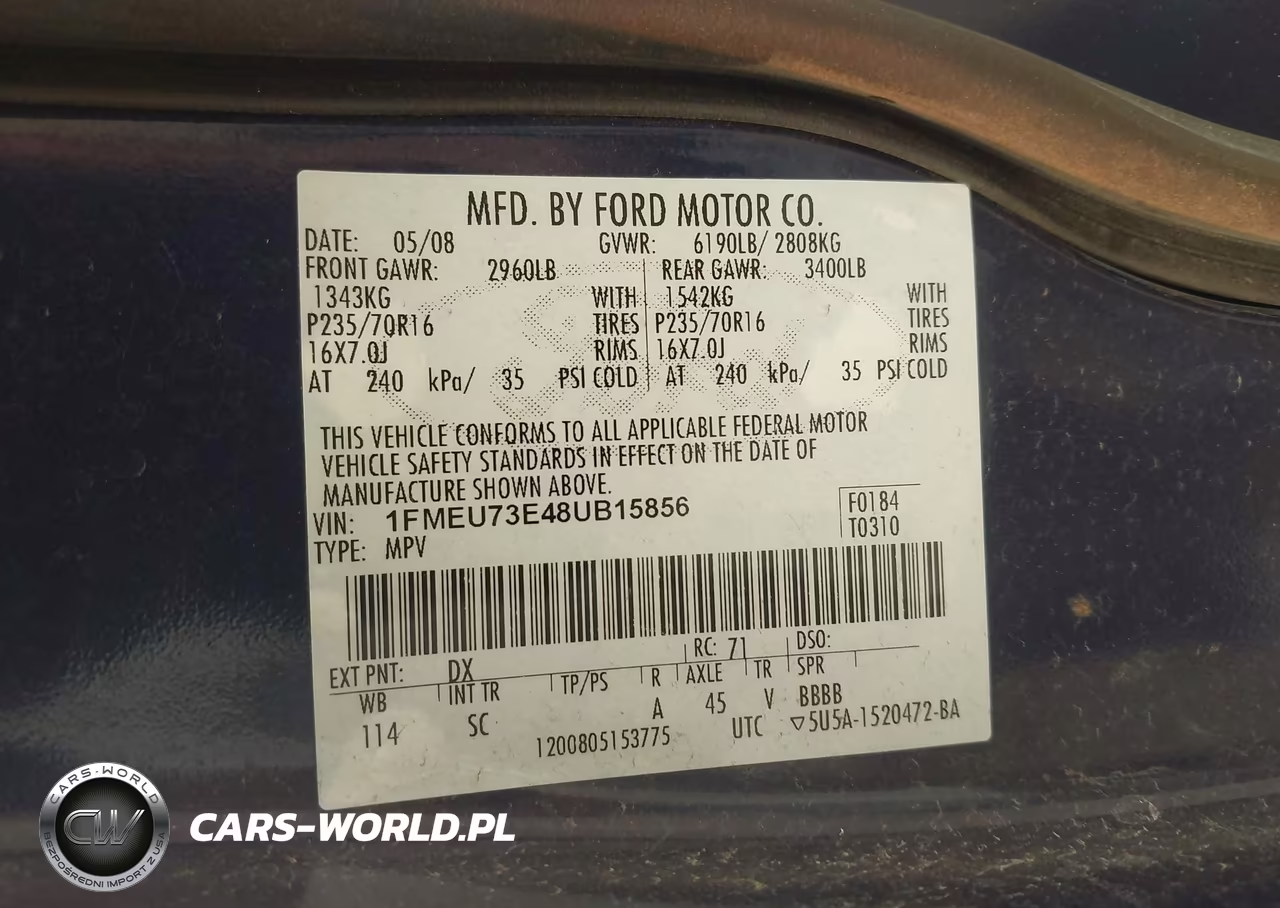 2008 Ford Explorer Xlt VIN:1FMEU73E48UB15856 - 9
