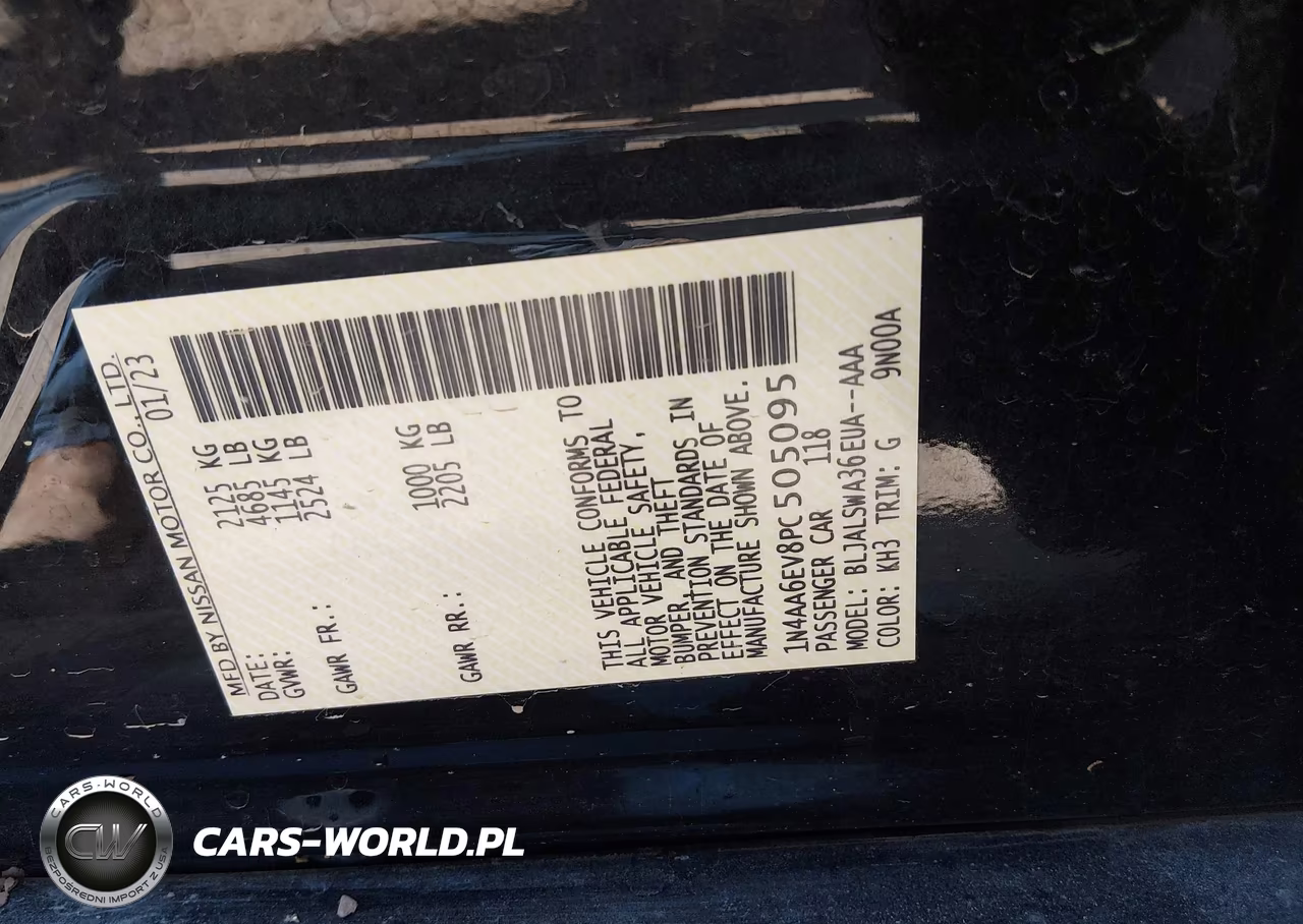 2023 Nissan Maxima Sr Xtronic Cvt VIN:1N4AA6EV8PC505095 - 9