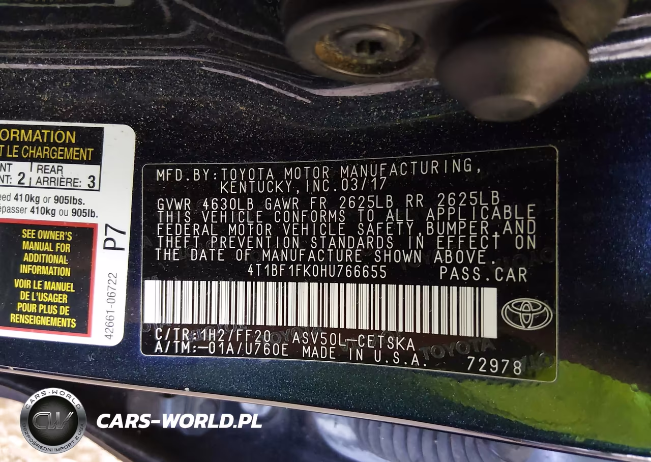 2017 Toyota Camry Se VIN:4T1BF1FK0HU766655 - 9