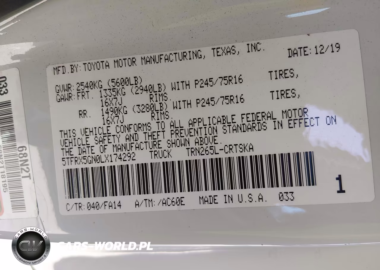 2020 Toyota Tacoma Sr VIN:5TFRX5GN0LX174292 - 9