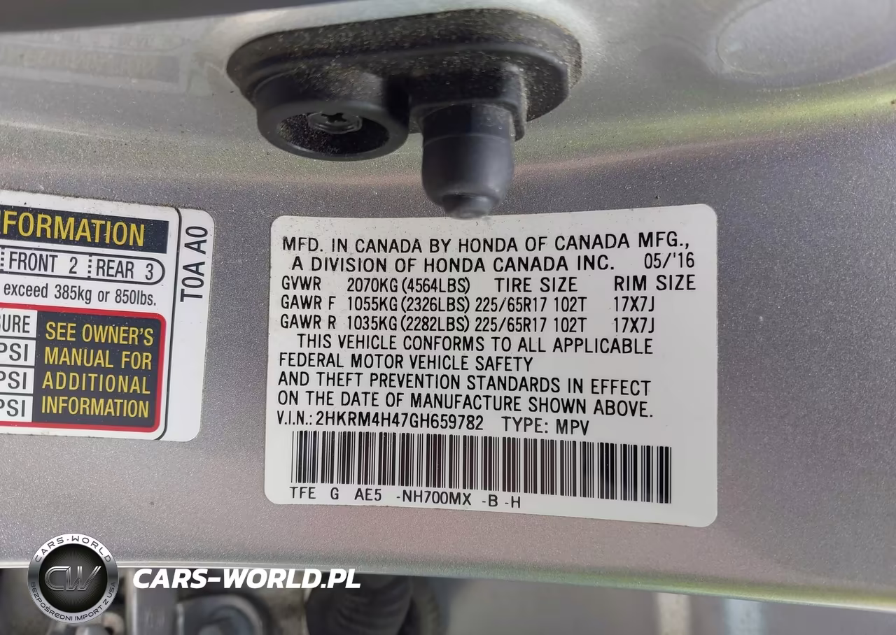 2016 Honda Cr-V Se VIN:2HKRM4H47GH659782 - 9