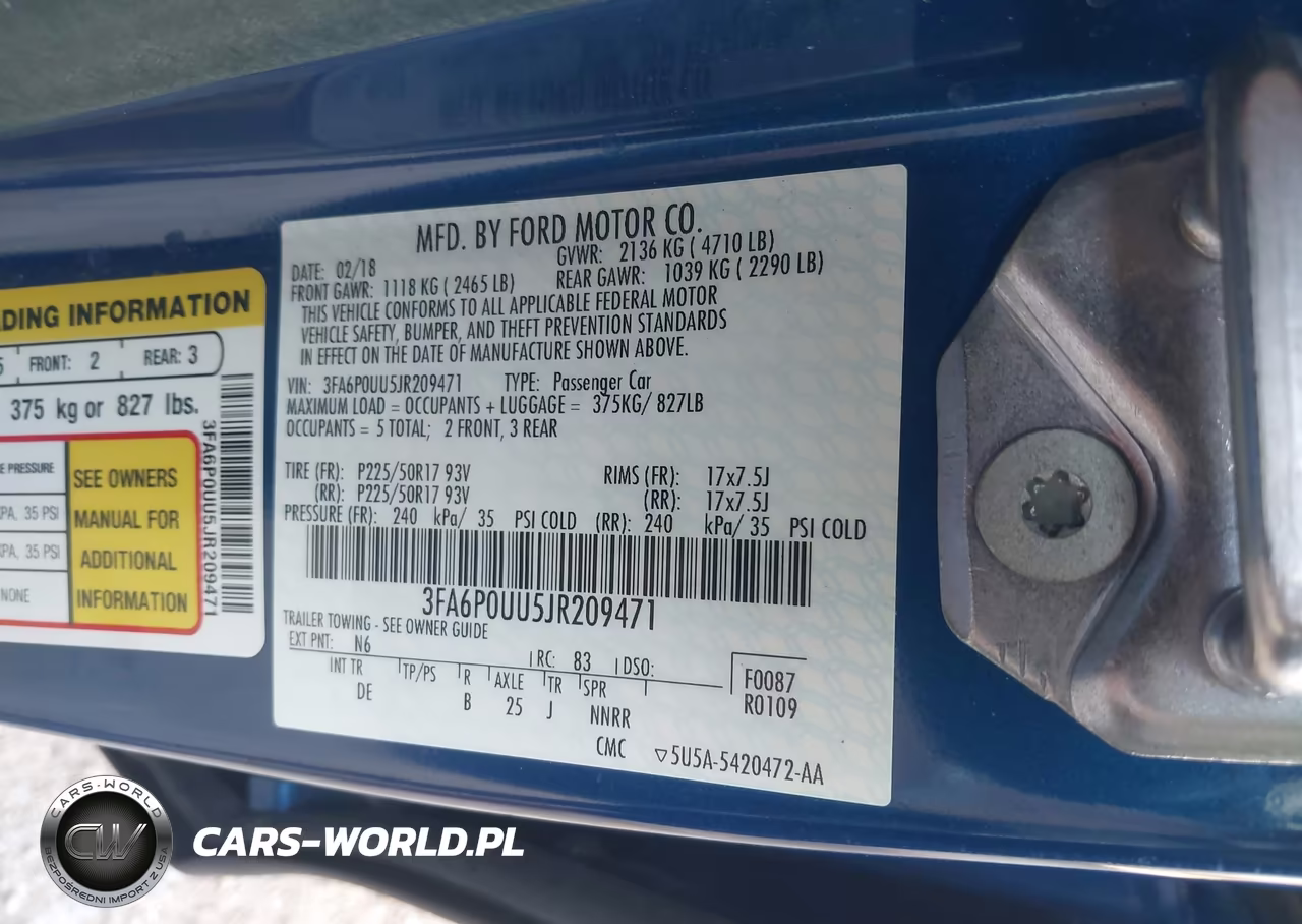 2018 Ford Fusion Hybrid S VIN:3FA6P0UU5JR209471 - 9