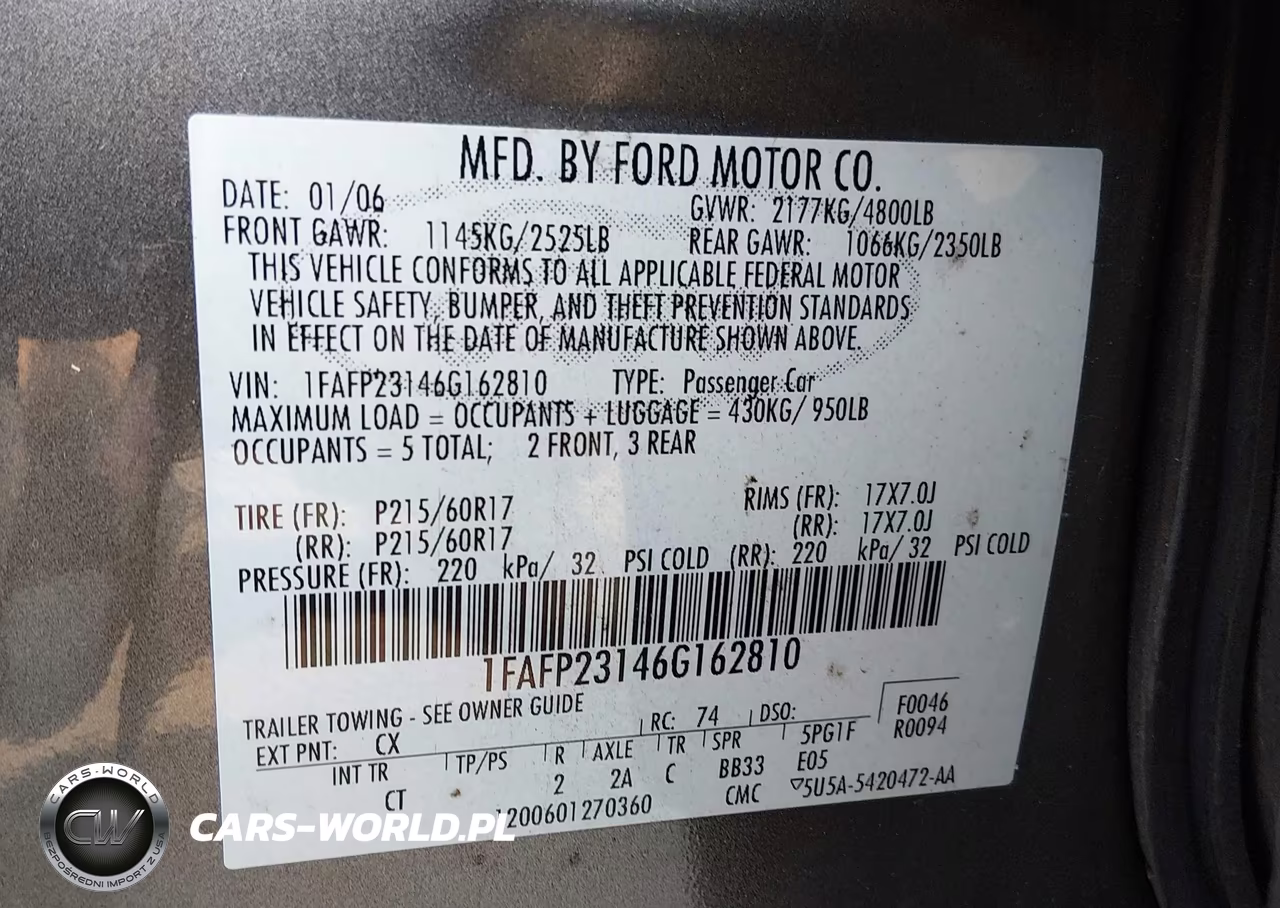 2006 Ford Five Hundred Se VIN:1FAFP23146G162810 - 9