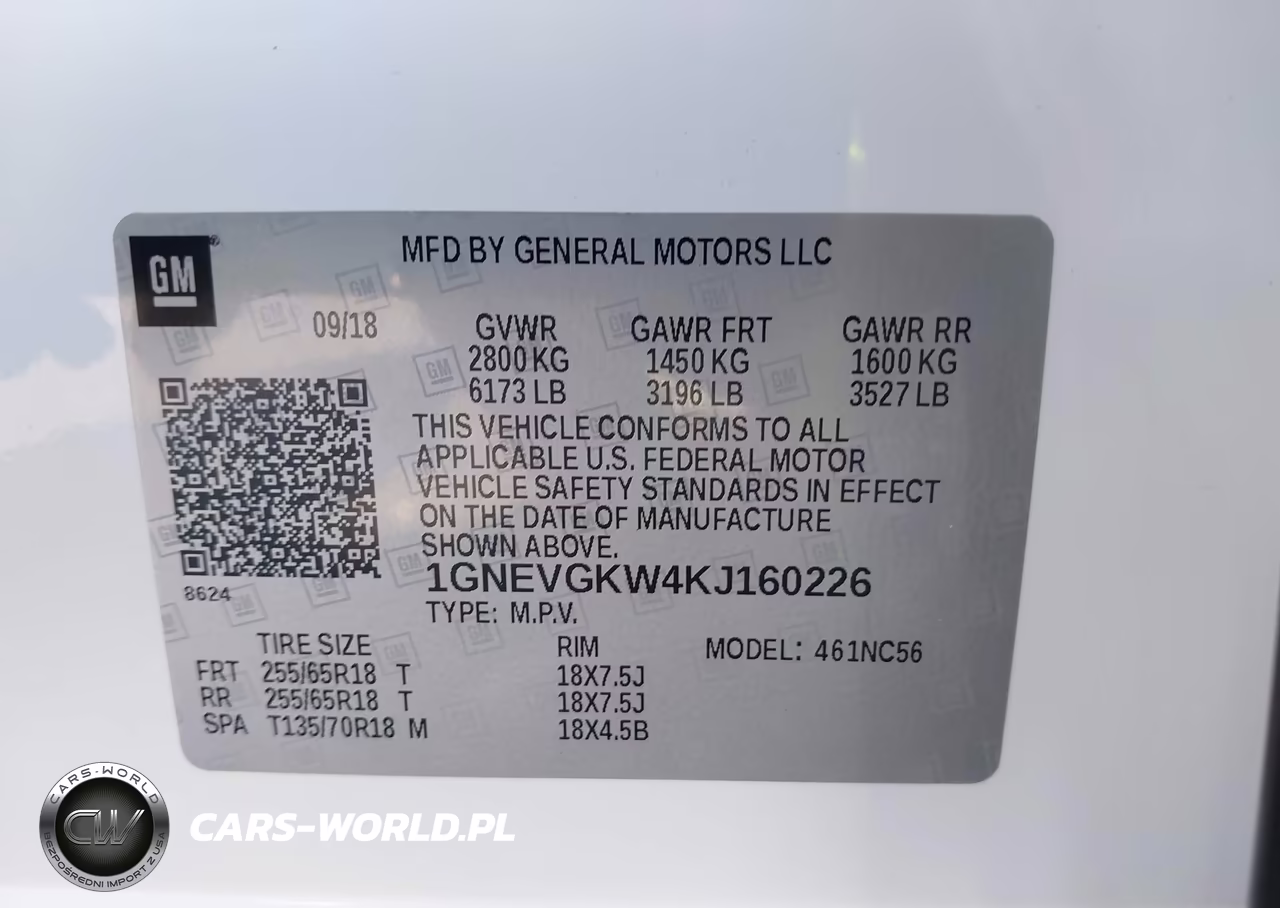 2019 Chevrolet Traverse 1Lt VIN:1GNEVGKW4KJ160226 - 9