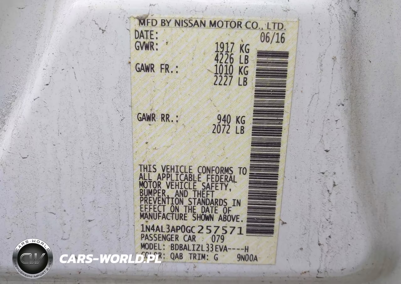 2016 Nissan Altima 2.5 Sv VIN:1N4AL3AP0GC257571 - 9