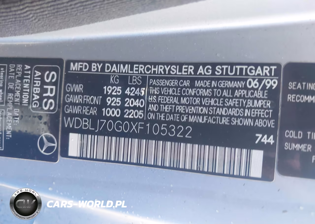 1999 Mercedes-Benz Clk 430 VIN:WDBLJ70G0XF105322 - 9