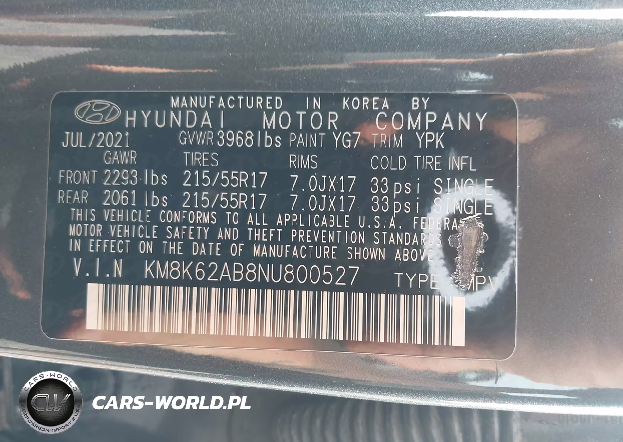2022 Hyundai Kona Sel VIN:KM8K62AB8NU800527 - 9