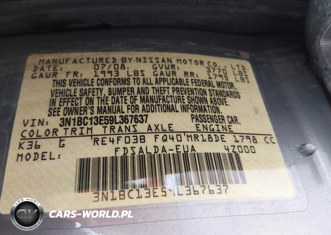 2009 Nissan Versa 1.8S VIN:3N1BC13E59L367637 - 9