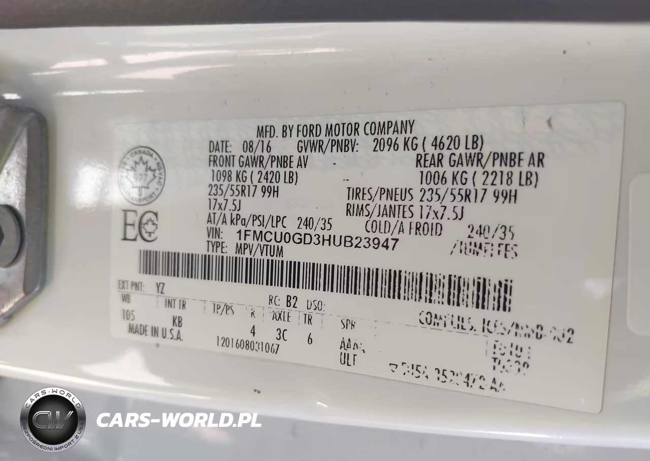2017 Ford Escape Se VIN:1FMCU0GD3HUB23947 - 9