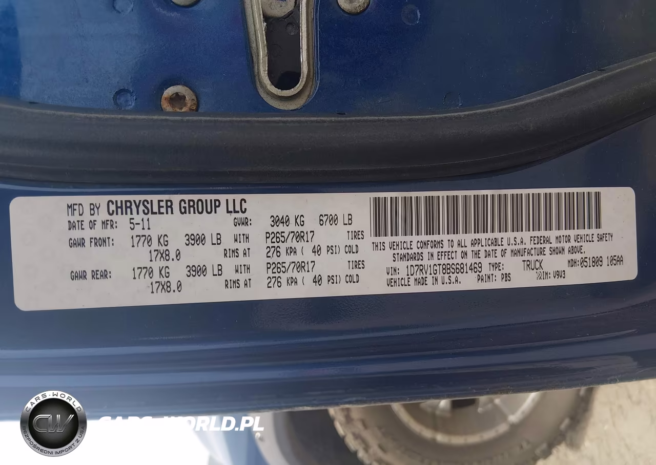 2011 Ram Ram 1500 St VIN:1D7RV1GT8BS681469 - 9