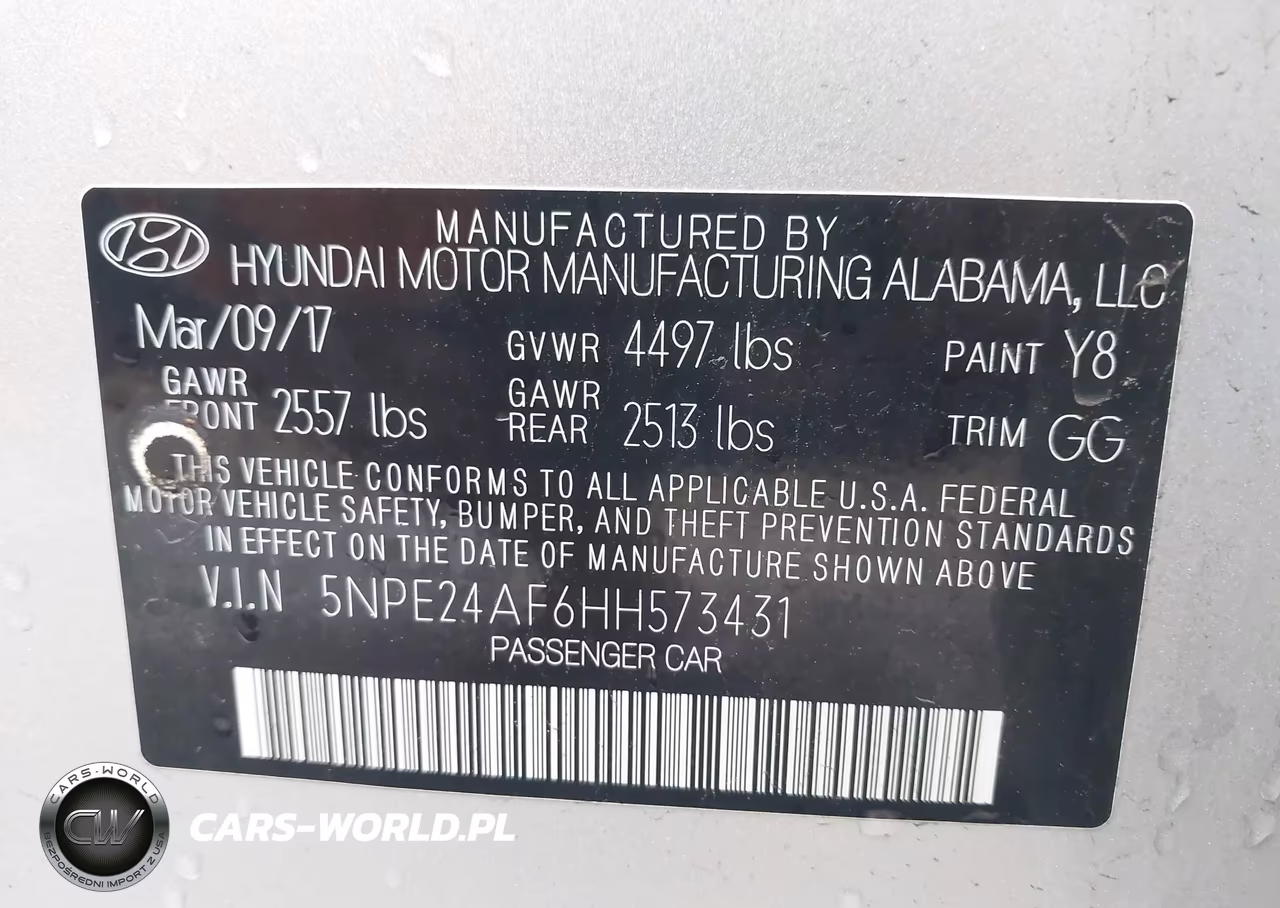 2017 Hyundai Sonata VIN:5NPE24AF6HH573431 - 9
