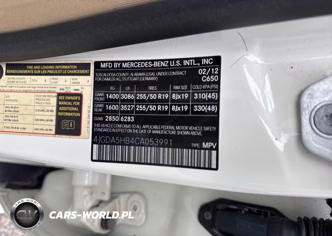 2012 Mercedes-Benz Ml 350 4Matic VIN:4JGDA5HB4CA053991 - 9