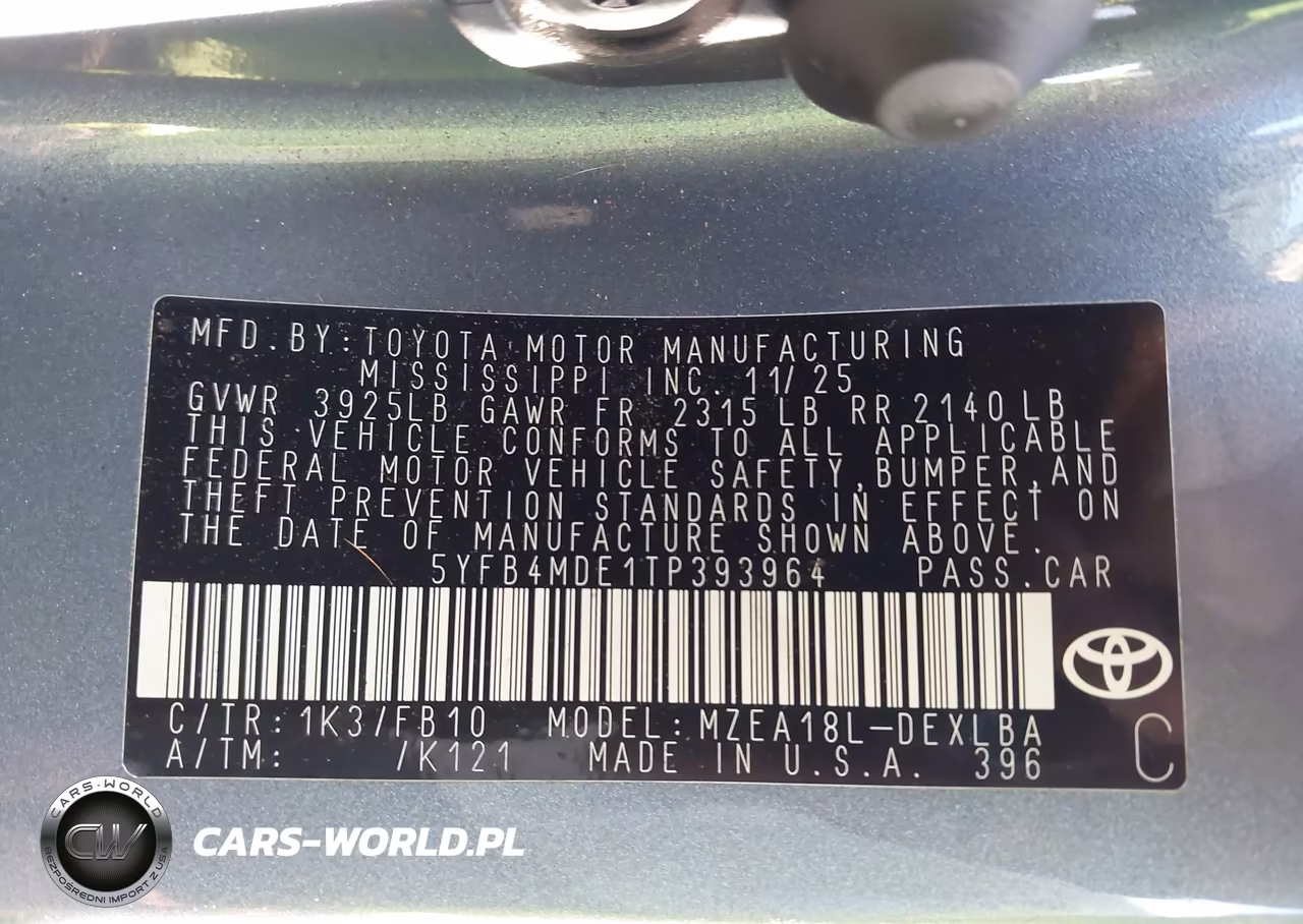 2026 Toyota Corolla Le VIN:5YFB4MDE1TP393964 - 9